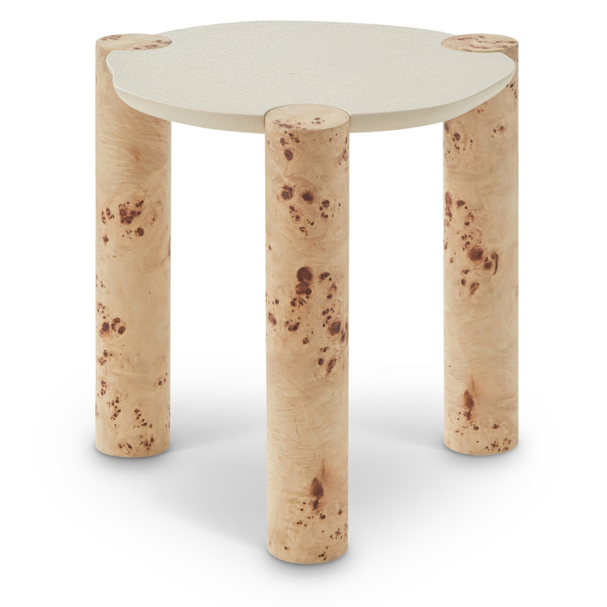 Thor Natural Resin Top And Burl Veneer Base End Side Table Set of 2