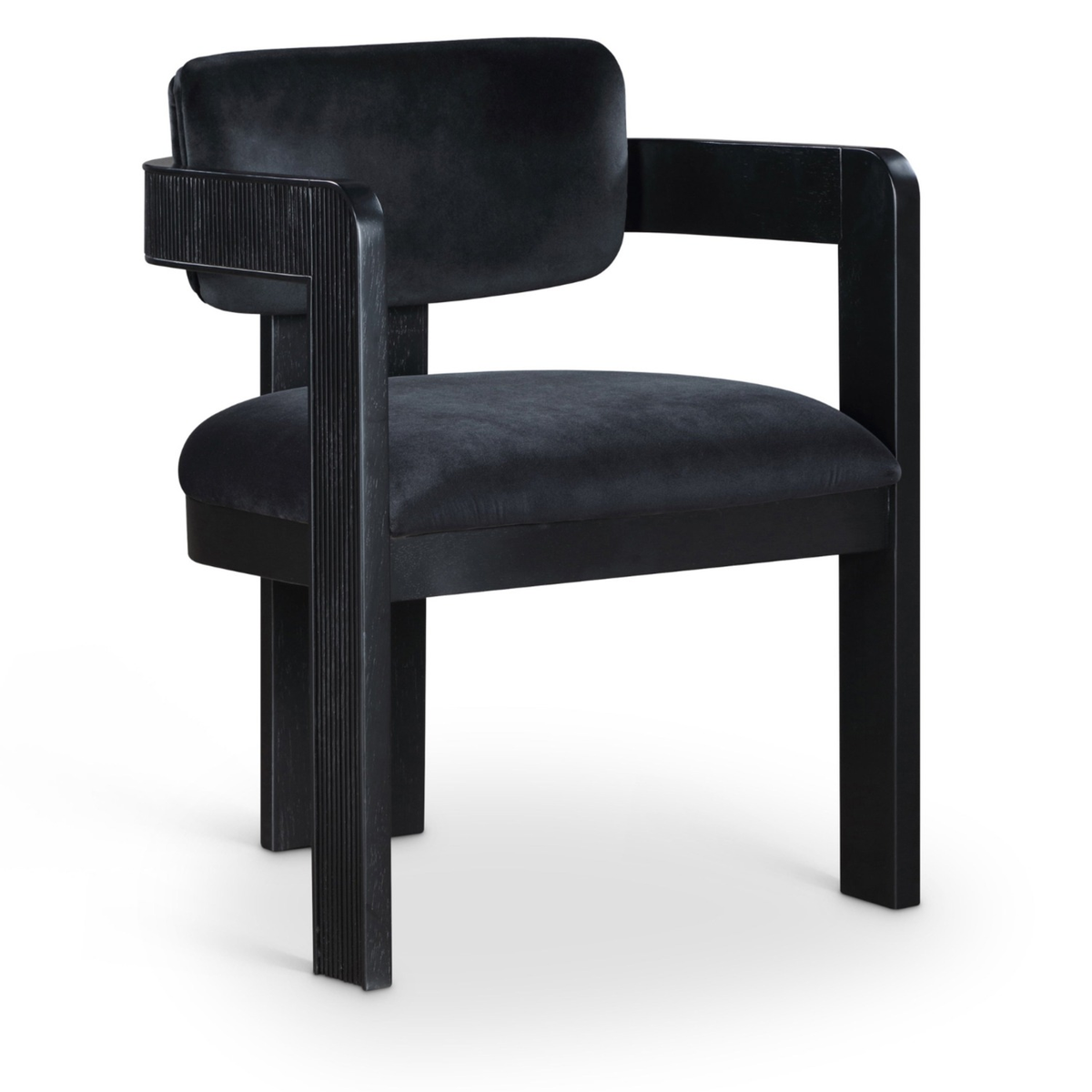 Sacha Black Velvet Upholstered Dining Chair, Set of 2, primary product view