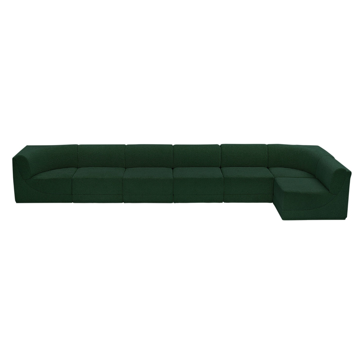 Ollie 188" Green Boucle Fabric Upholstered 7pc. Modular Sectional, primary product view