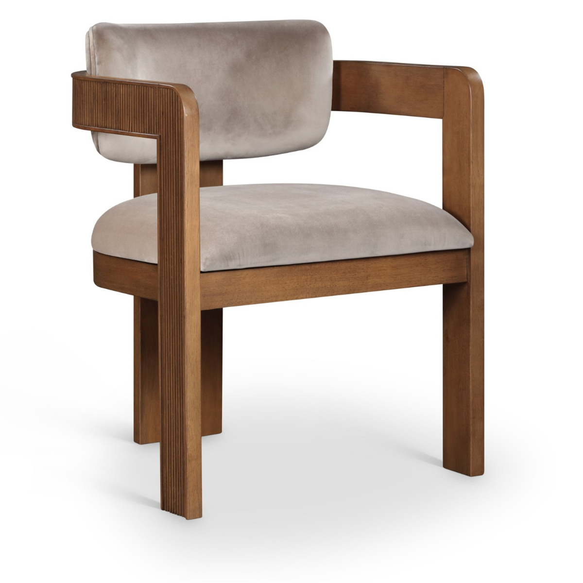Sacha Taupe Velvet Upholstered Dining Chair Set of 2