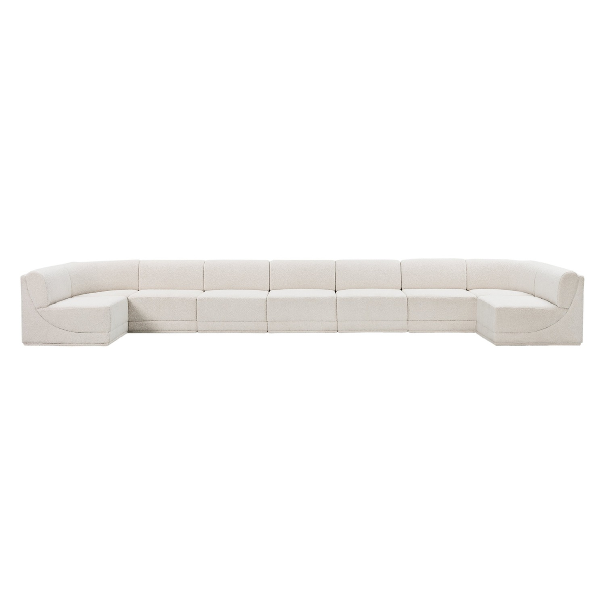 Ollie 218" Cream Boucle Fabric Upholstered 9pc. Modular Sectional, primary product view