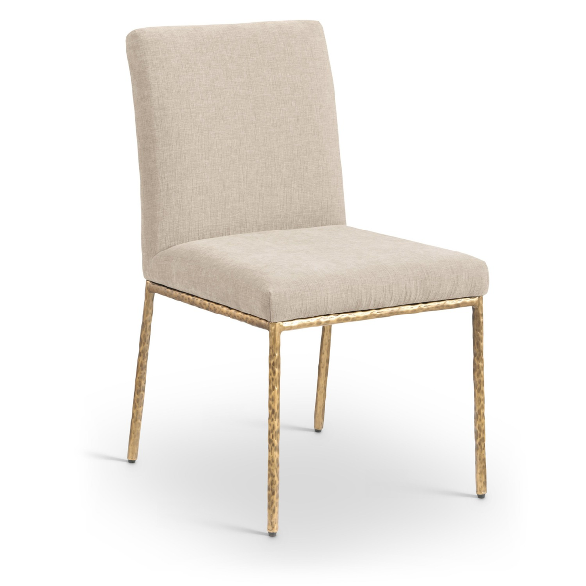 Reeves Beige Chenille Fabric Upholstered Dining Side Chair, Set of 2, primary product view