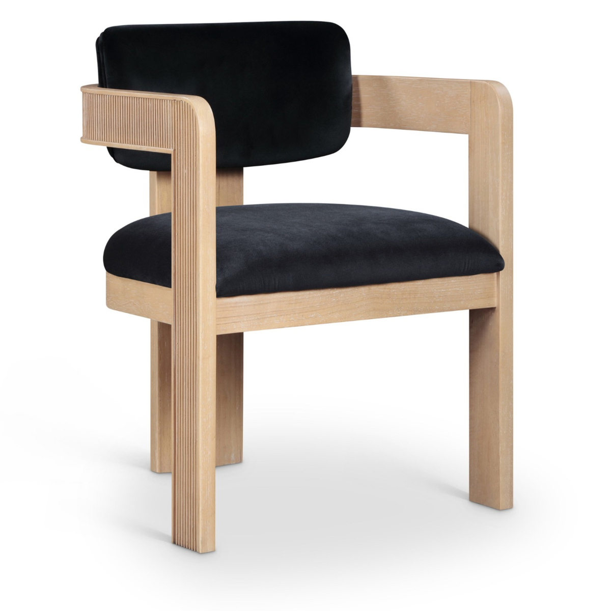 Sacha Black Velvet Upholstered Dining Chair, Set of 2, primary product view