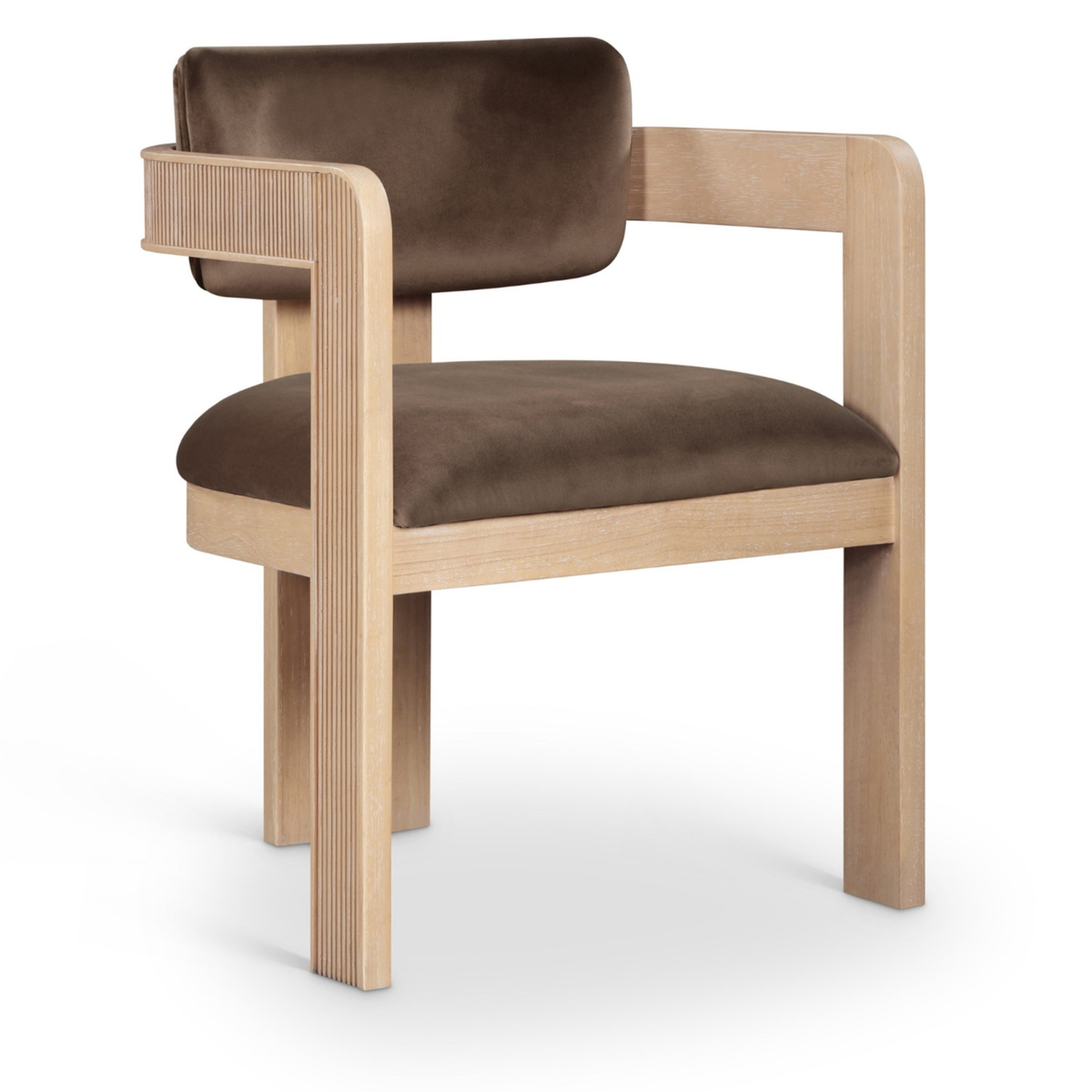 Sacha Brown Velvet Upholstered Dining Chair, Set of 2, primary product view