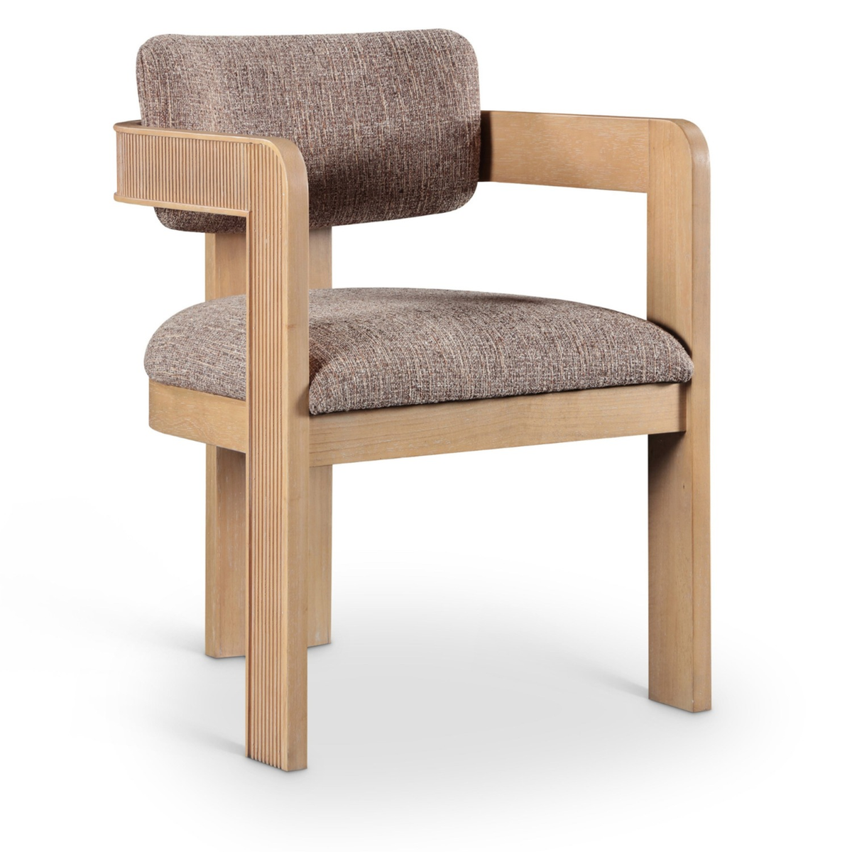 Sacha Brown Linen Textured Fabric Upholstered Dining Chair, Set of 2, primary product view