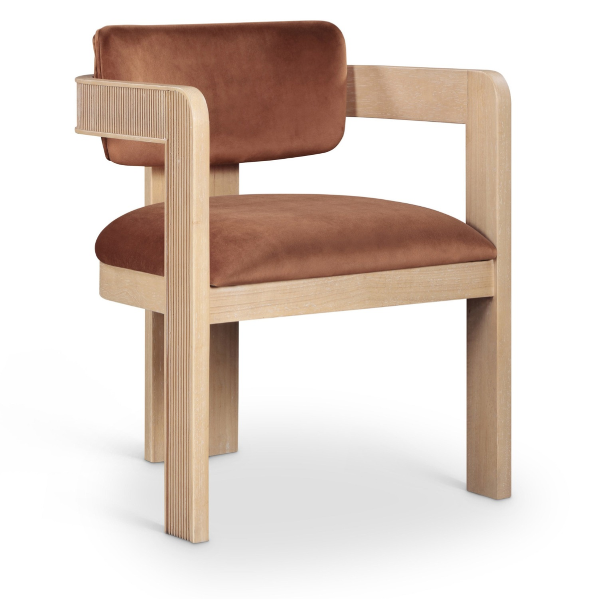 Sacha Cognac Velvet Upholstered Dining Chair, Set of 2, primary product view