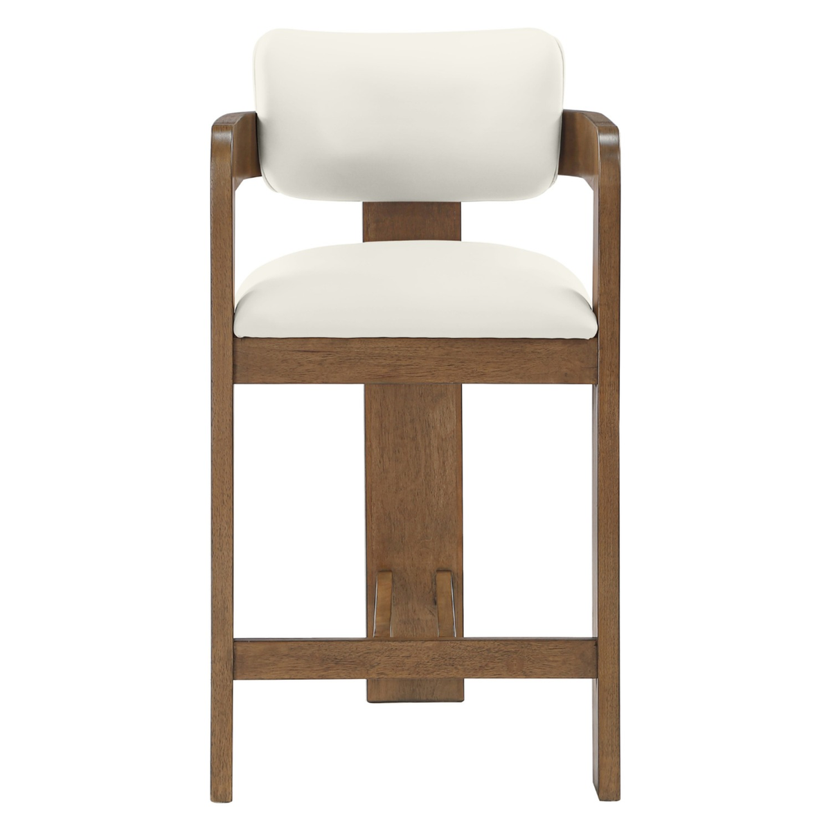 Sacha Cream Vegan Leather Upholstered Counter Stool Set of 2