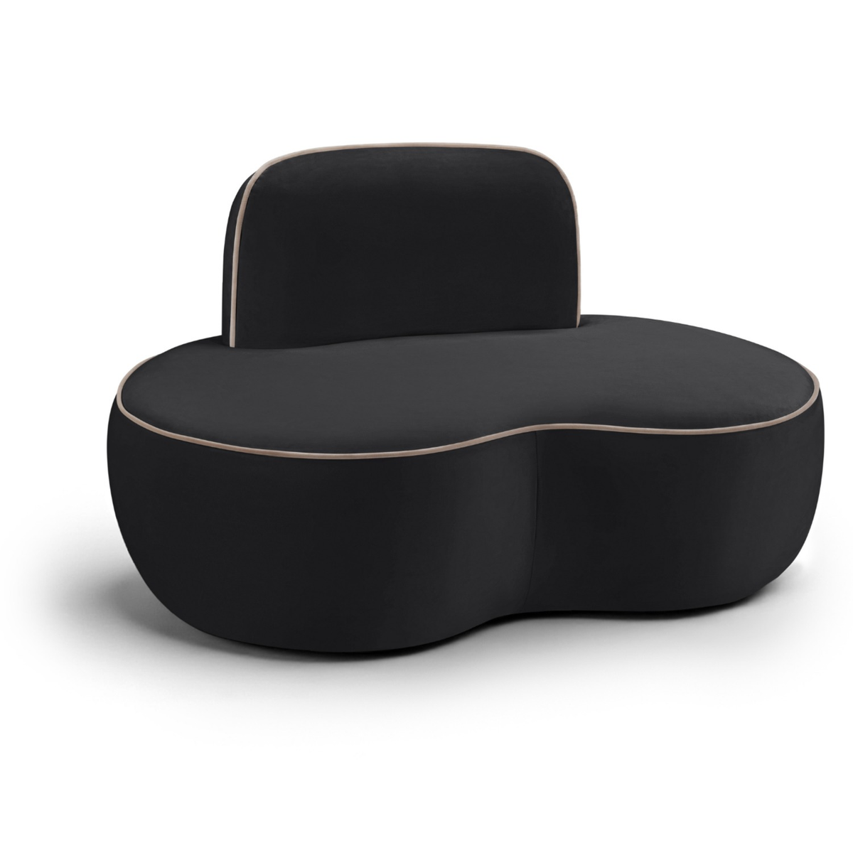 Swerve Black Velvet Upholstered Chair
