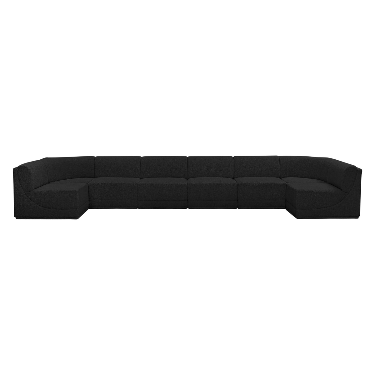 Ollie 188" Black Boucle Fabric Upholstered 8pc. Modular Sectional, primary product view