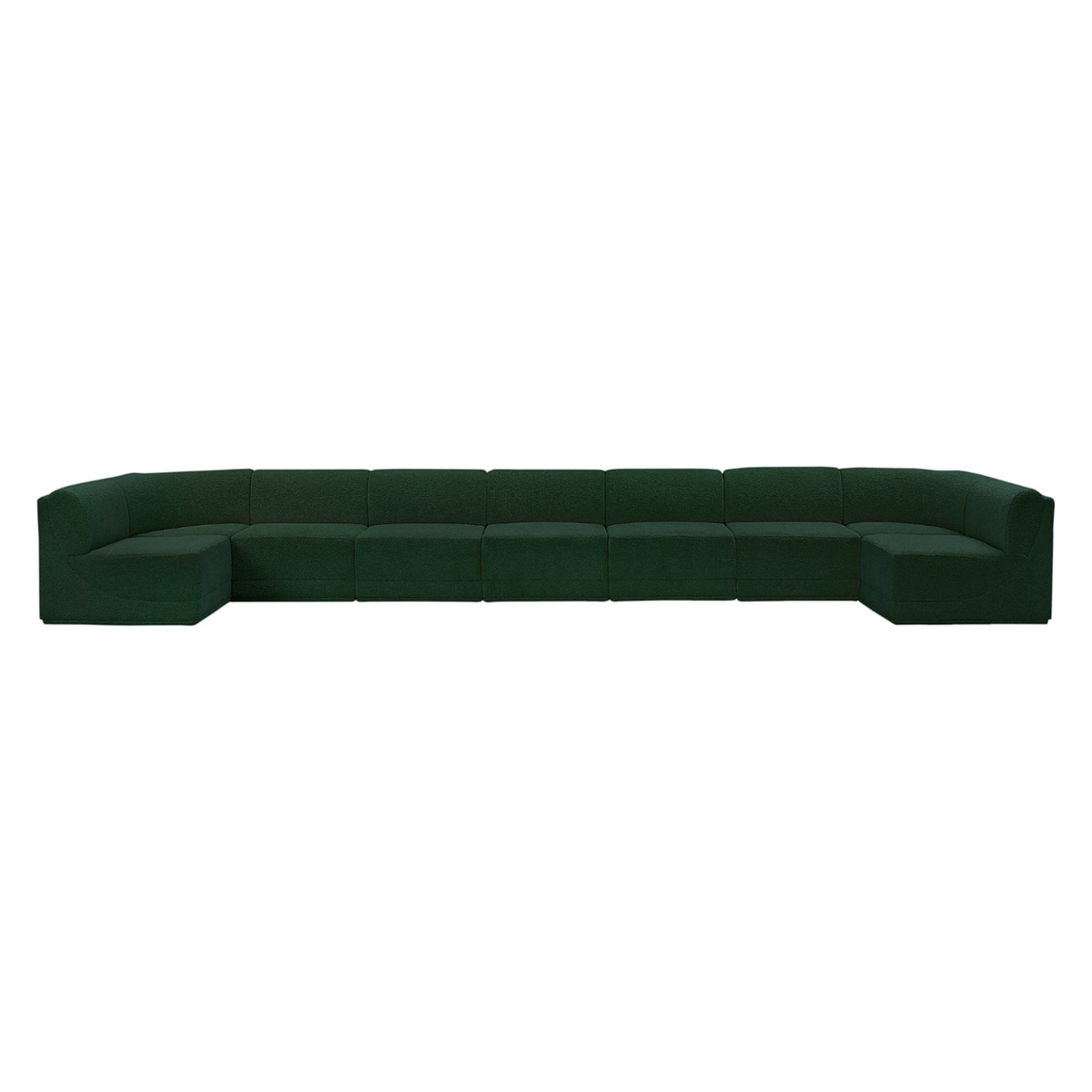 Ollie 218" Green Boucle Fabric Upholstered 9pc. Modular Sectional, primary product view