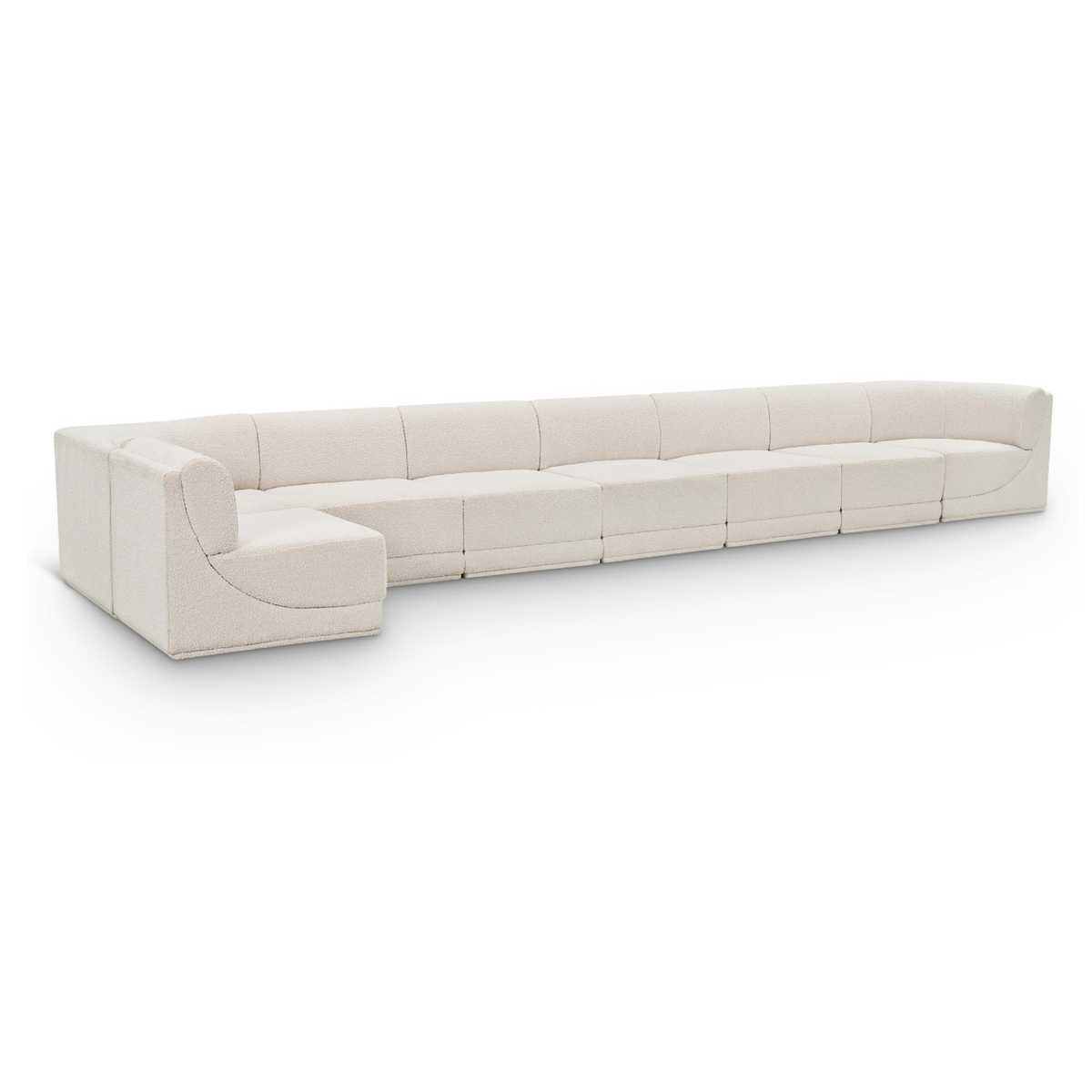 Ollie 218" Cream Boucle Fabric Upholstered 8pc. Modular Sectional, primary product view