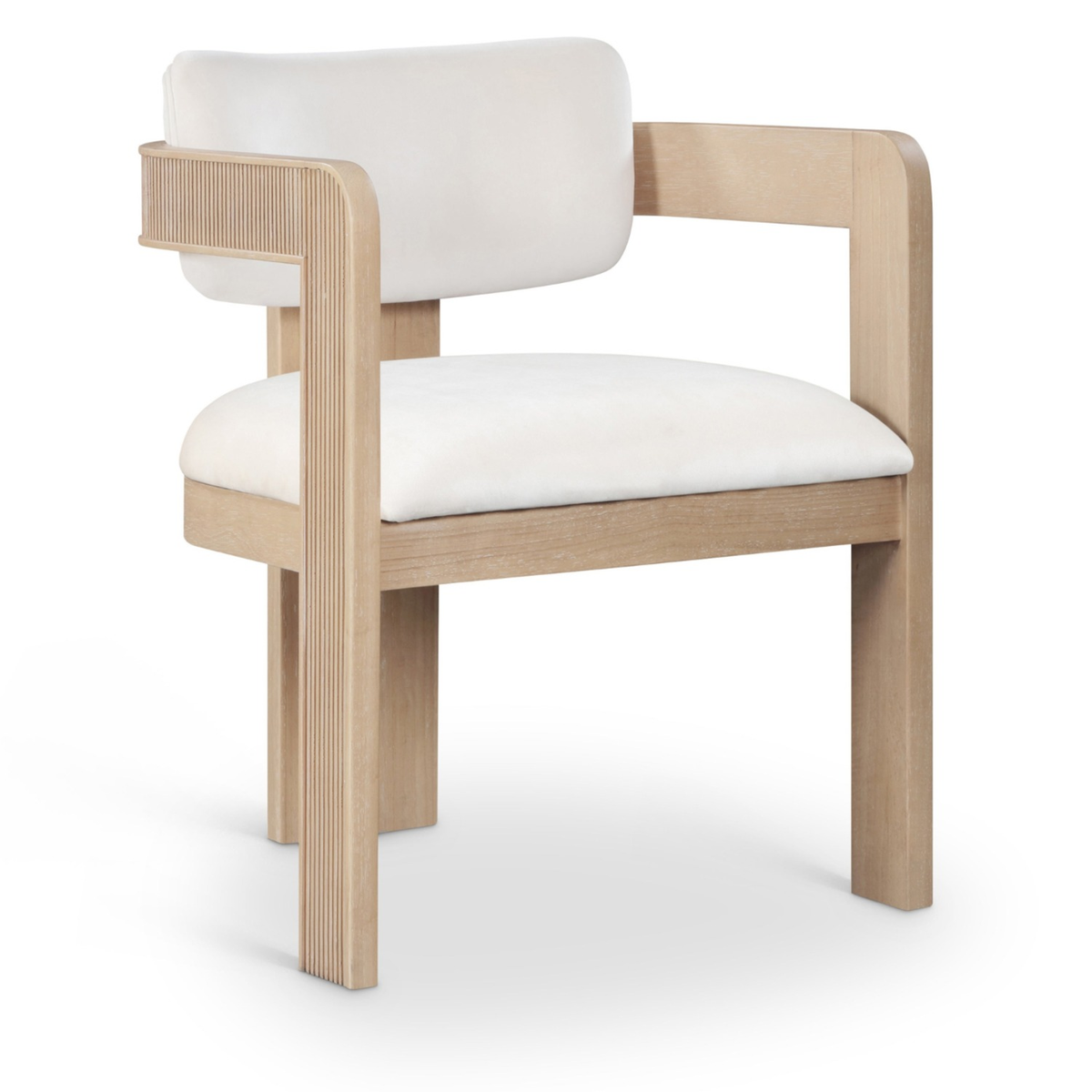 Sacha Cream Velvet Upholstered Dining Chair, Set of 2, primary product view