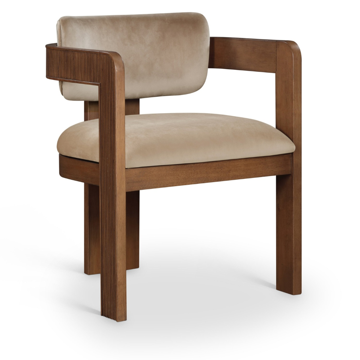 Sacha Beige Velvet Upholstered Dining Chair, Set of 2, primary product view