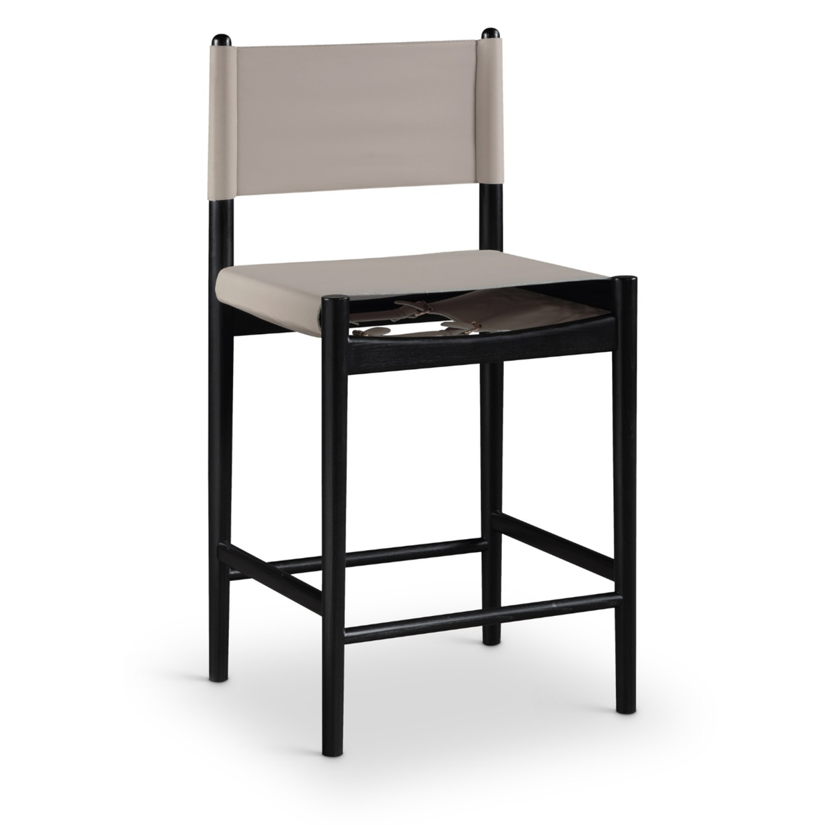 Rawlins Taupe Vegan Leather Upholstered Counter Stool Set of 2