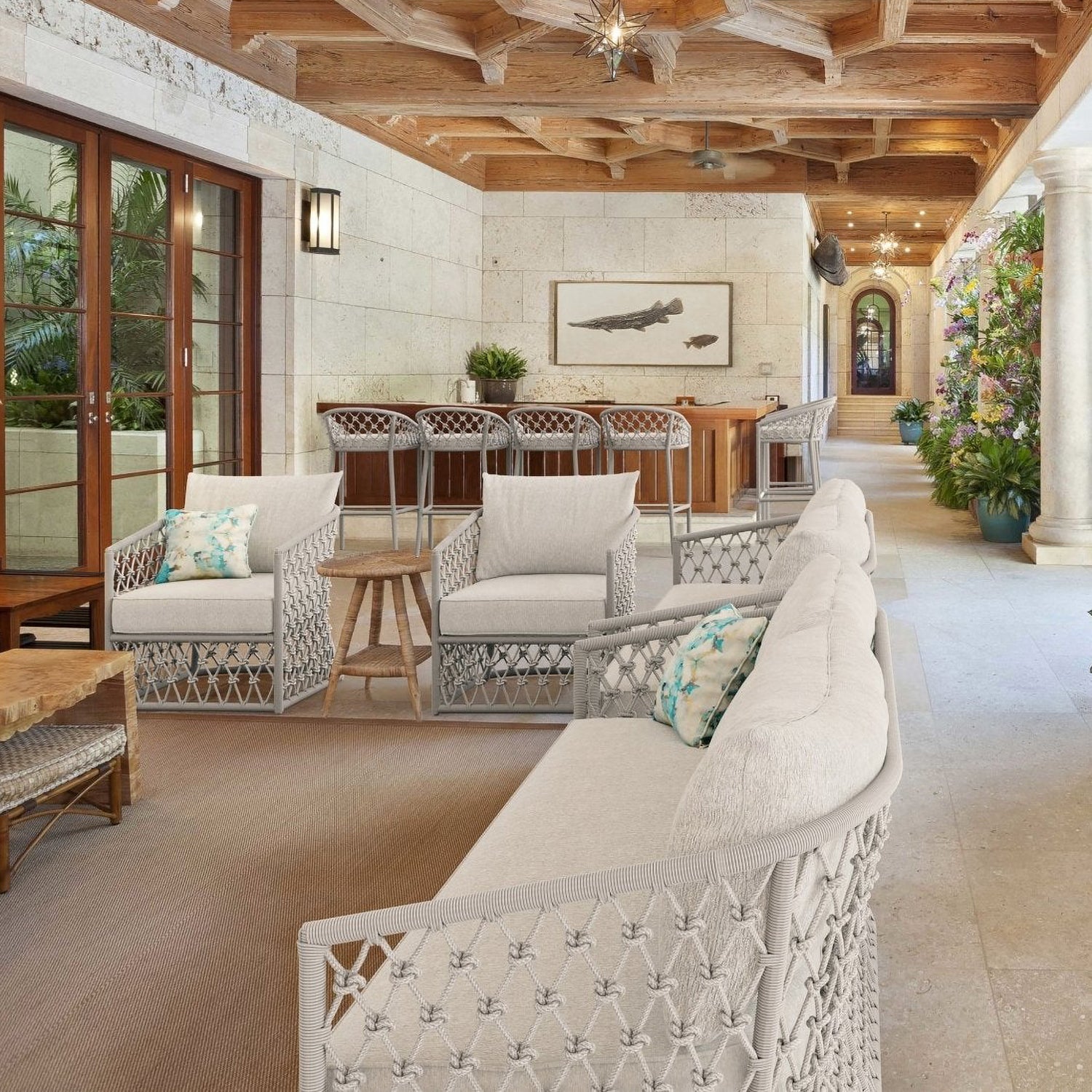 Azzurro Living Amelia Outdoor Bar Stool