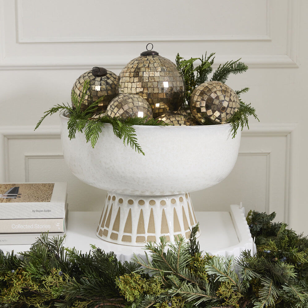 Antiqued Disco Ball Ornament Set of 6