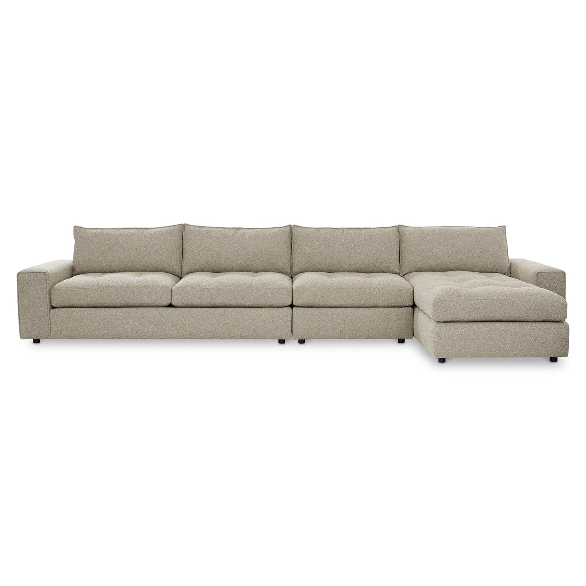 Bernhardt Living Nest 3pc Right Facing Fabric Sectional Sofa in Brown, alternate angle