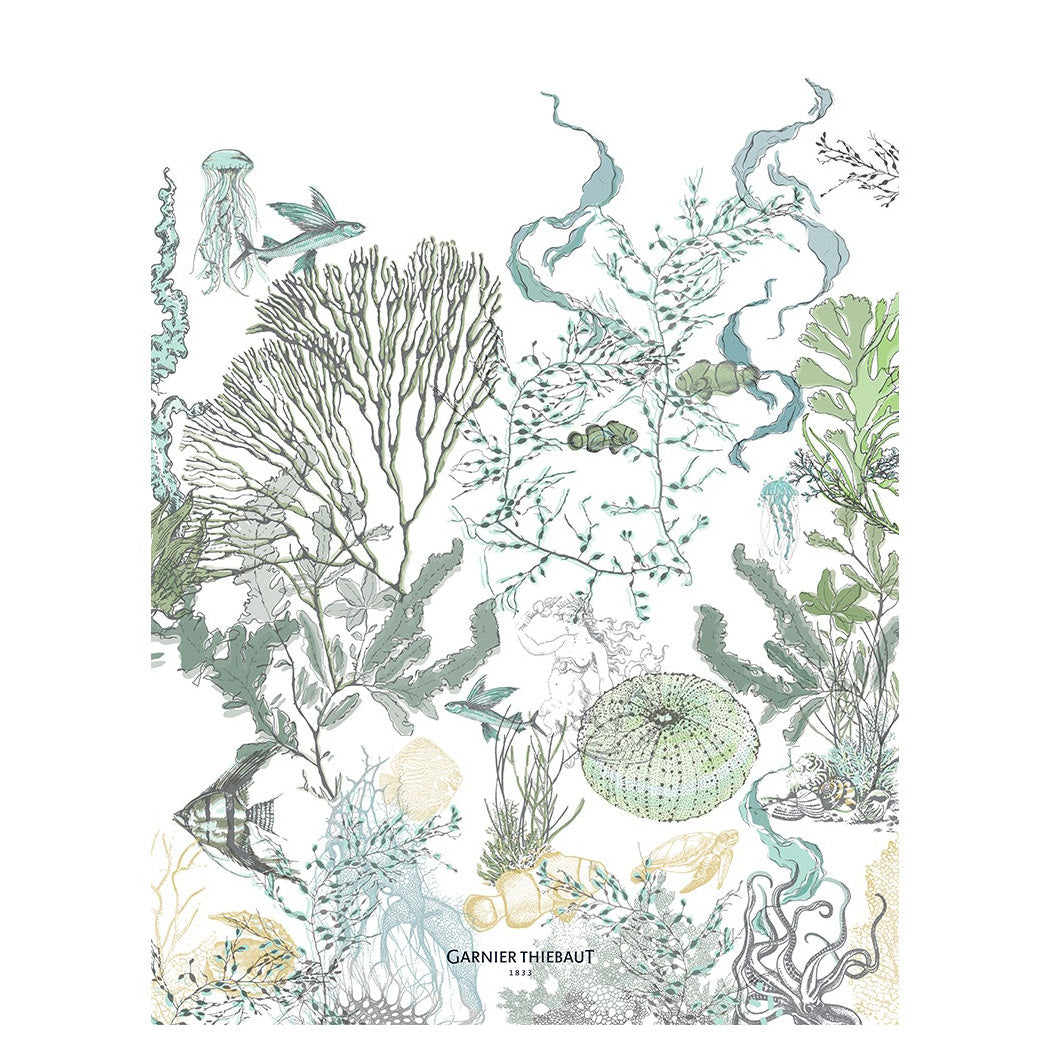 Garnier Thiebaut Balade Marine Verde Kitchen Towel Set of 4