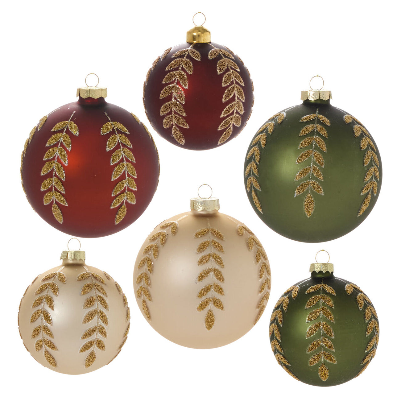 Beaded Leaf Ornament Set of 6