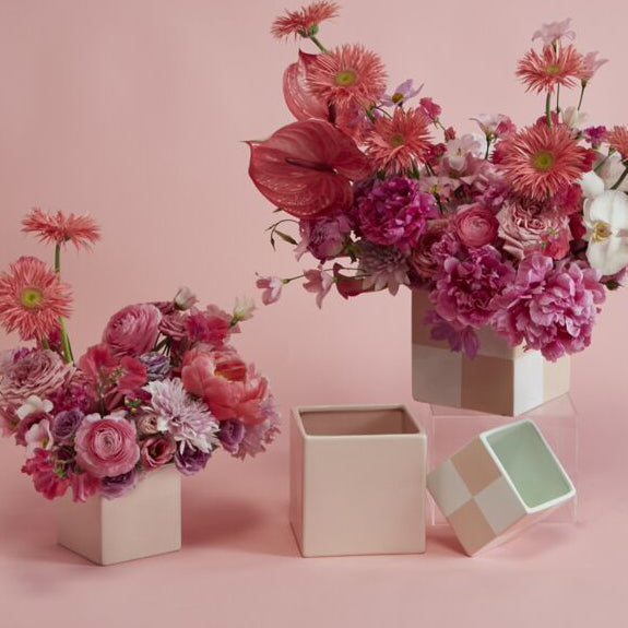 Blushed Urban Square Large Pot Set of 4