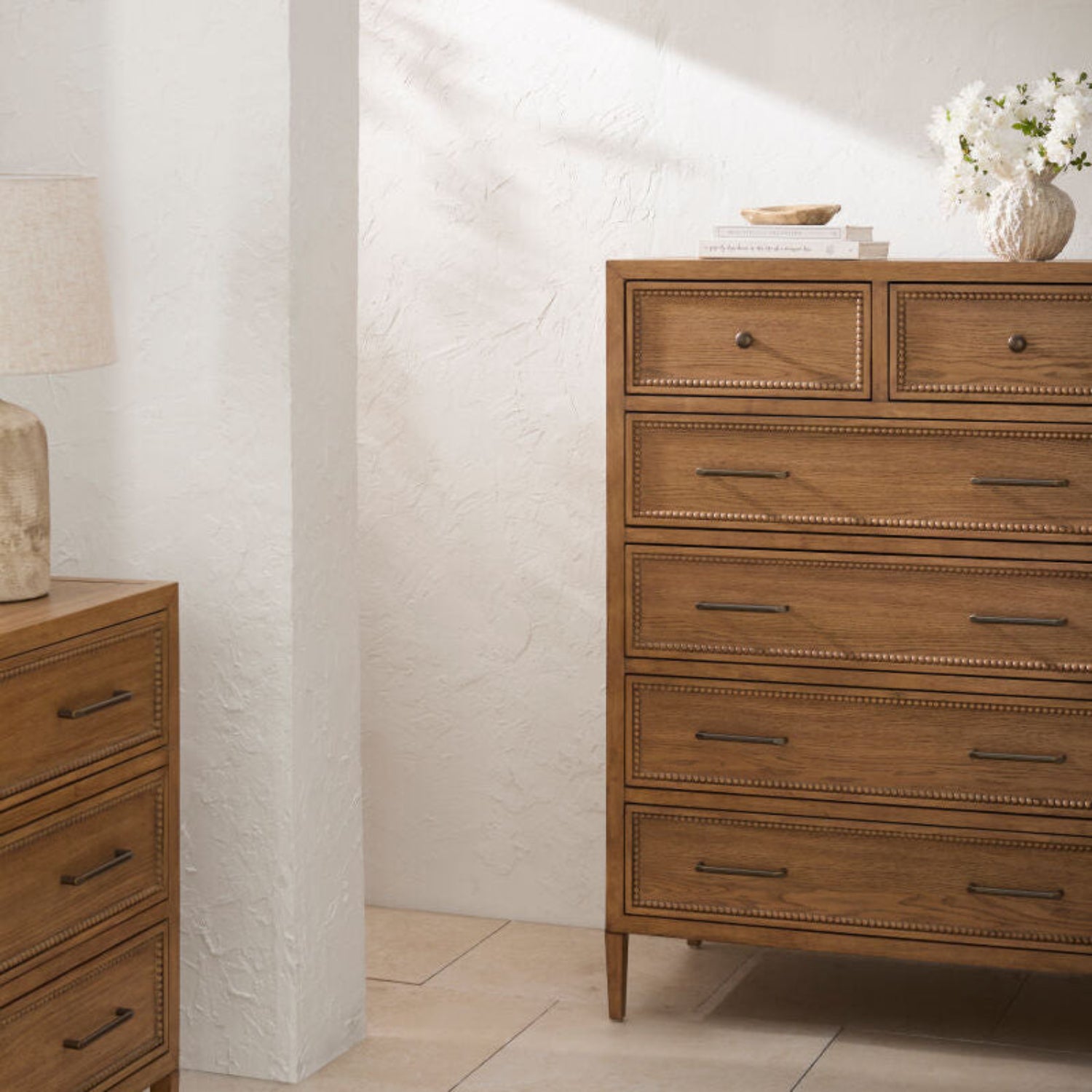 Hermosa Oak Veneer Tall Dresser