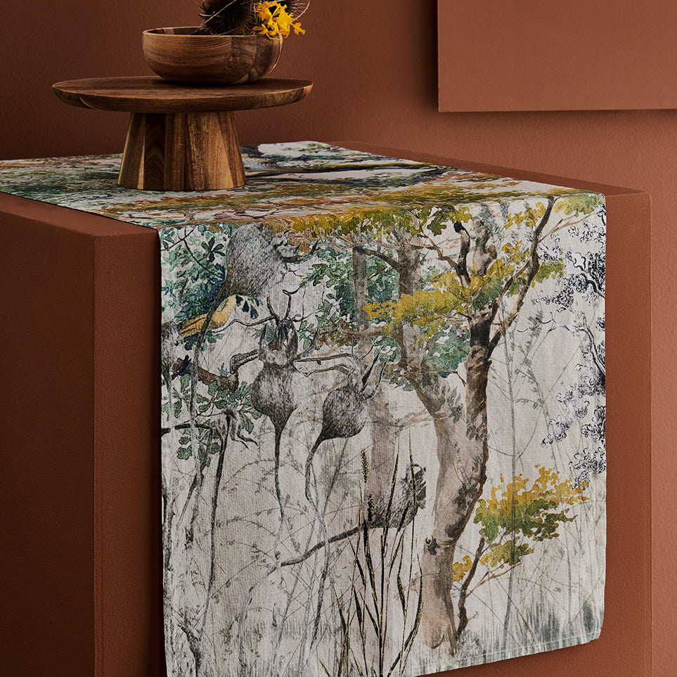 Garnier Thiebaut Bois De Mystere Parchemin Tablerunner Set of 2