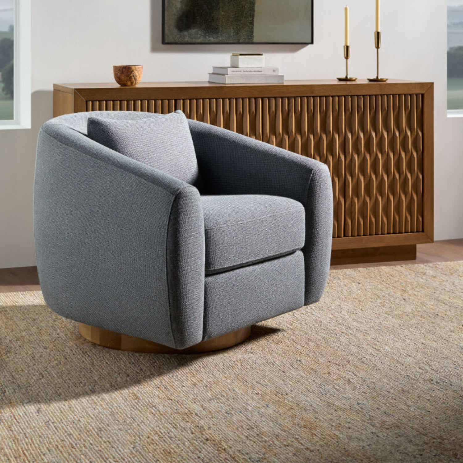Loma Polyester Swivel Chair