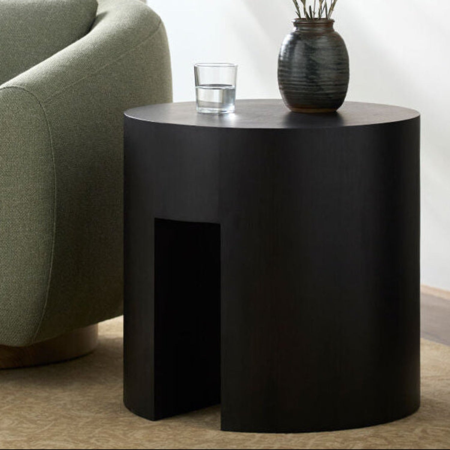 Whitly Black Oak Veneer End Table