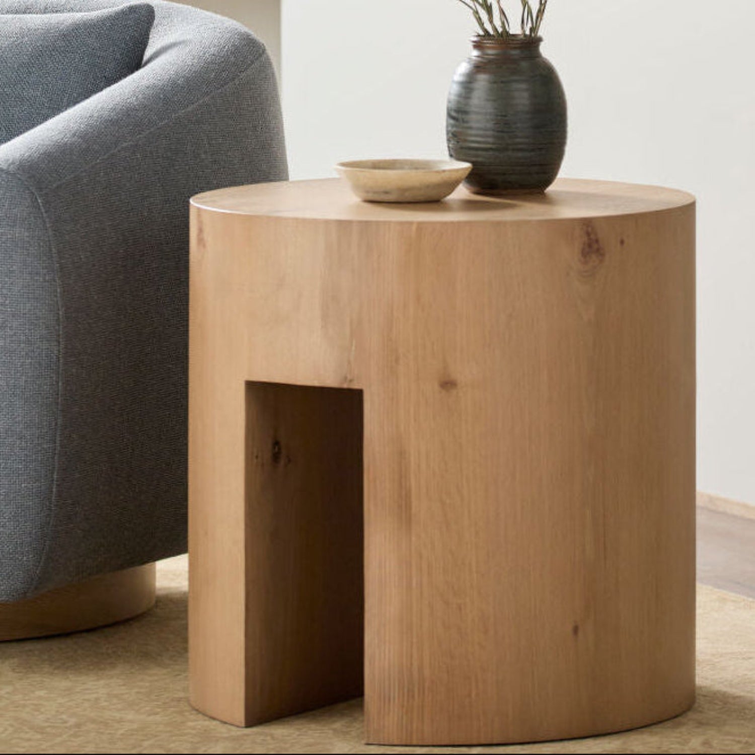 Whitly Brown Oak Veneer End Table