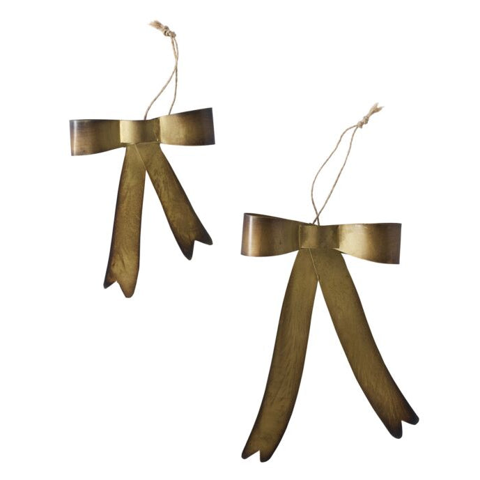 Brassy Bow Ornament Set of 3