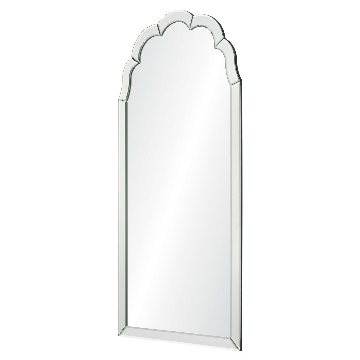 Bunny Williams For Mirror Home Scalloped Hand Carved Wall Mirror