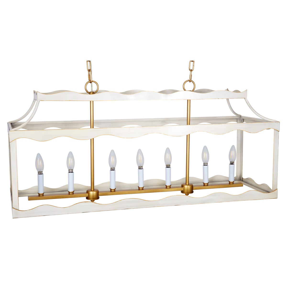 Old World Design Miriam Cream and Gold Metal Chandelier