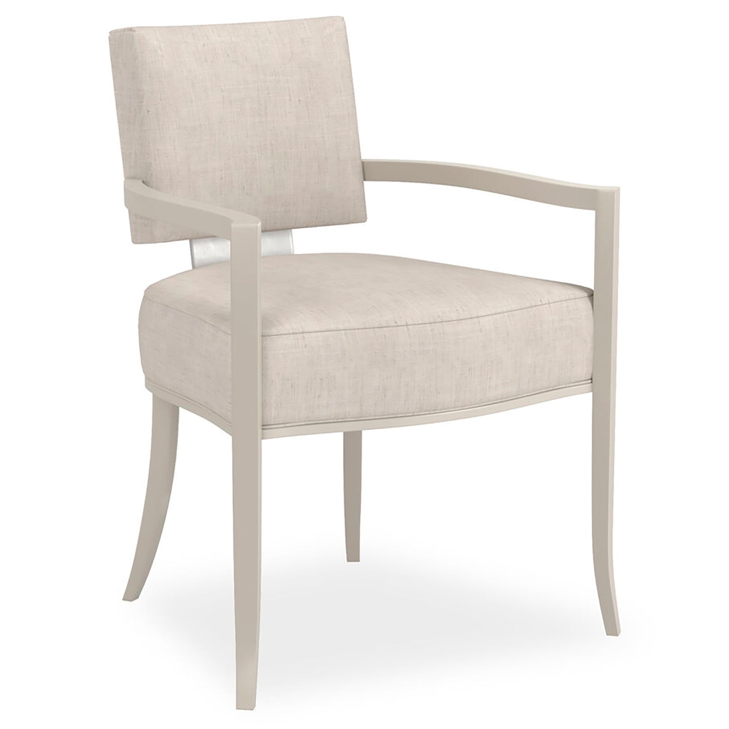 Caracole Reserved Seating Matte Pearl Arm Chair