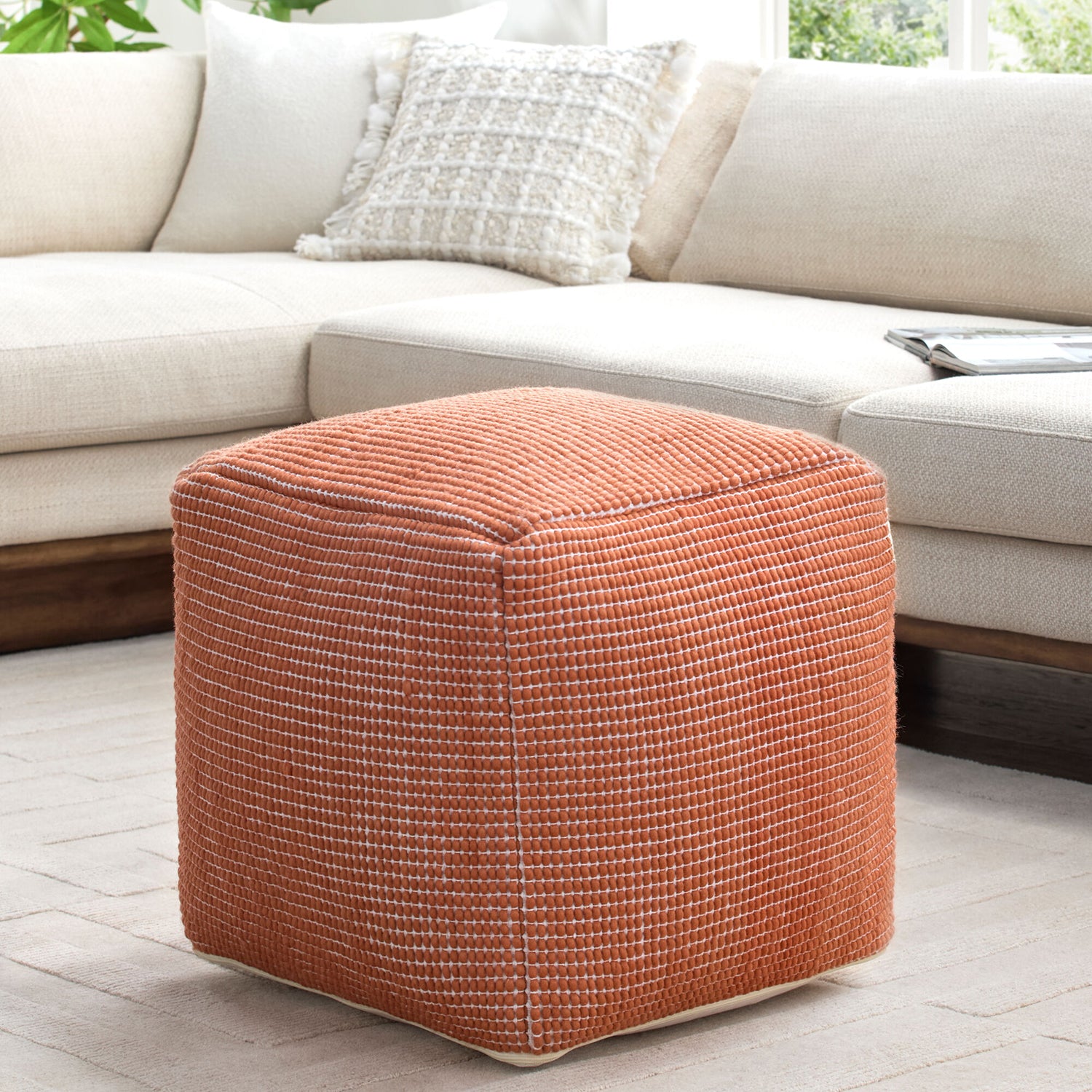 Chunky Grid Pouf