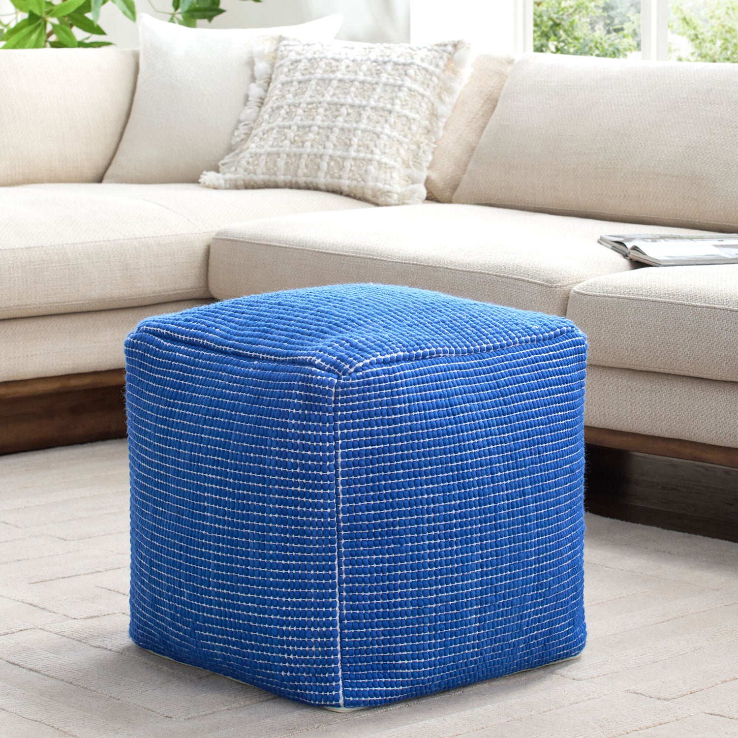 Chunky Grid Pouf