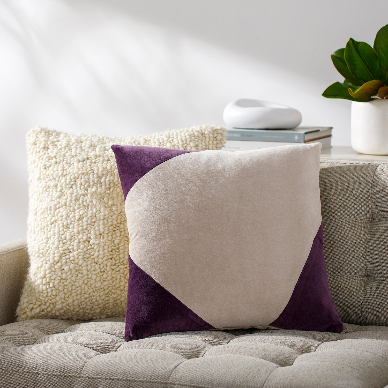 Cotton Velvet Drop Throw Pillow