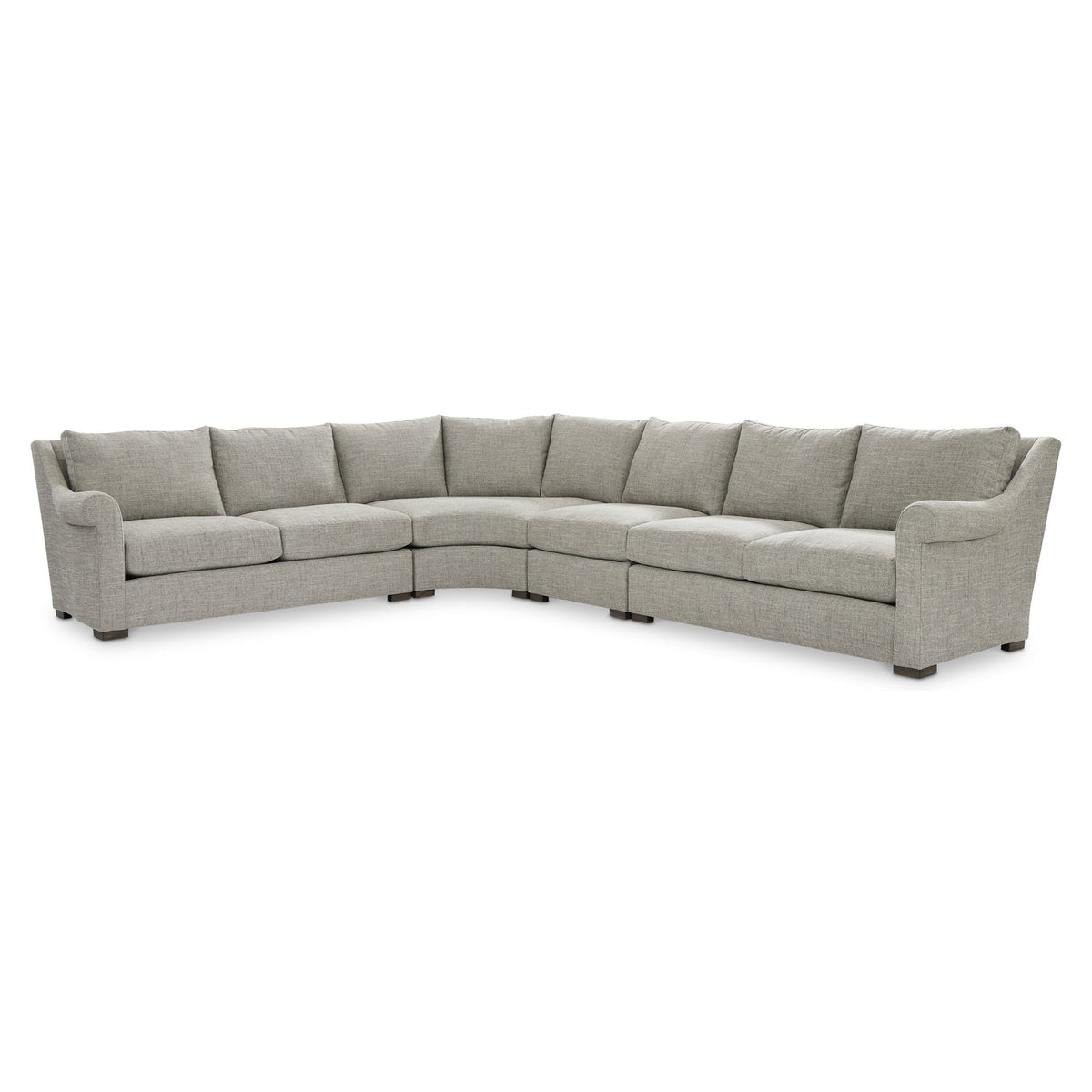 Bernhardt Living Keirnan Fabric Sectional Sofa in Brown, back view