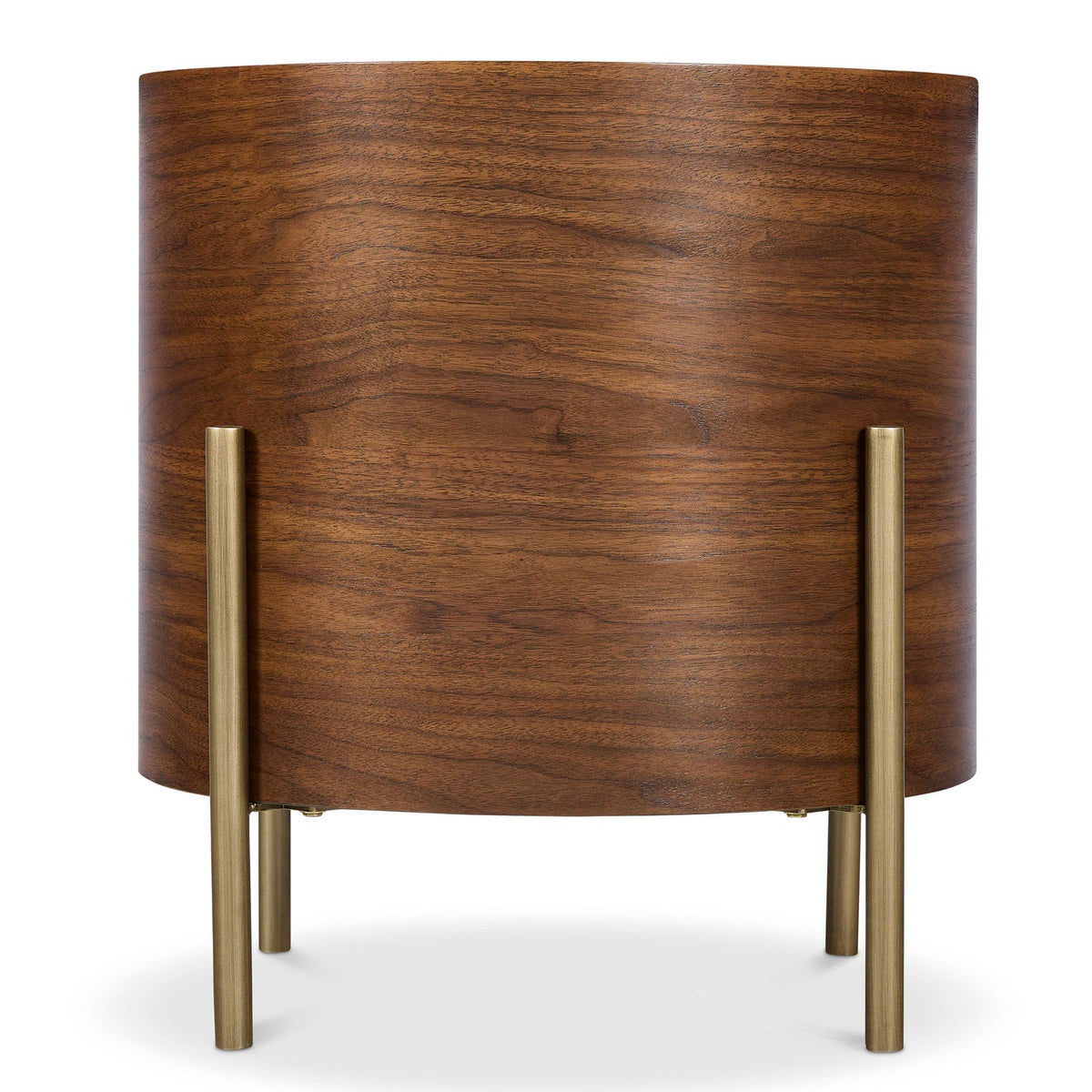 Bernhardt Living Morrison Side Table in Brown, back view
