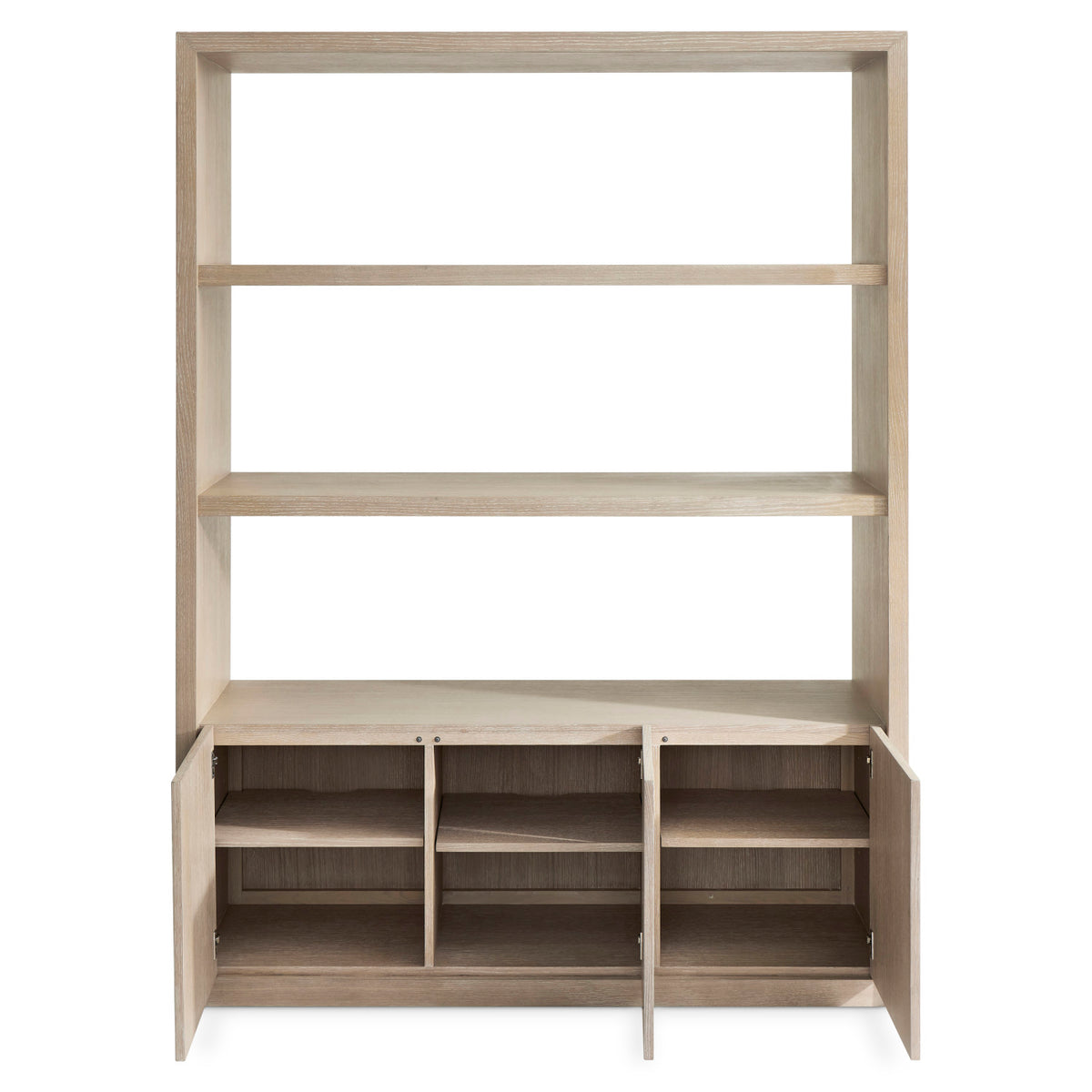 Bernhardt Living Asana Etagere in Tan, side profile