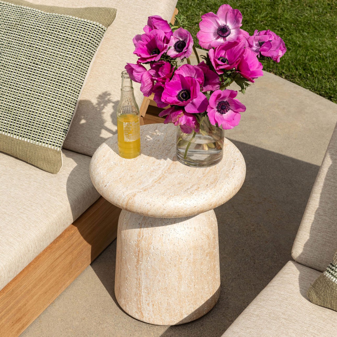 Marcellus Natural Outdoor End Table Set of 2