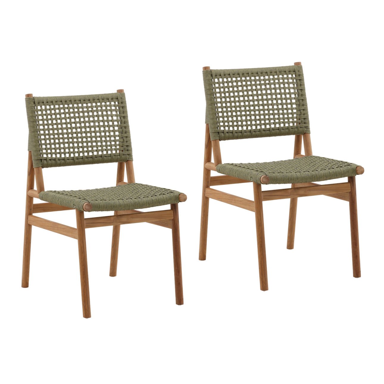 Francisca Outdoor Green Dining Chair Set of 2