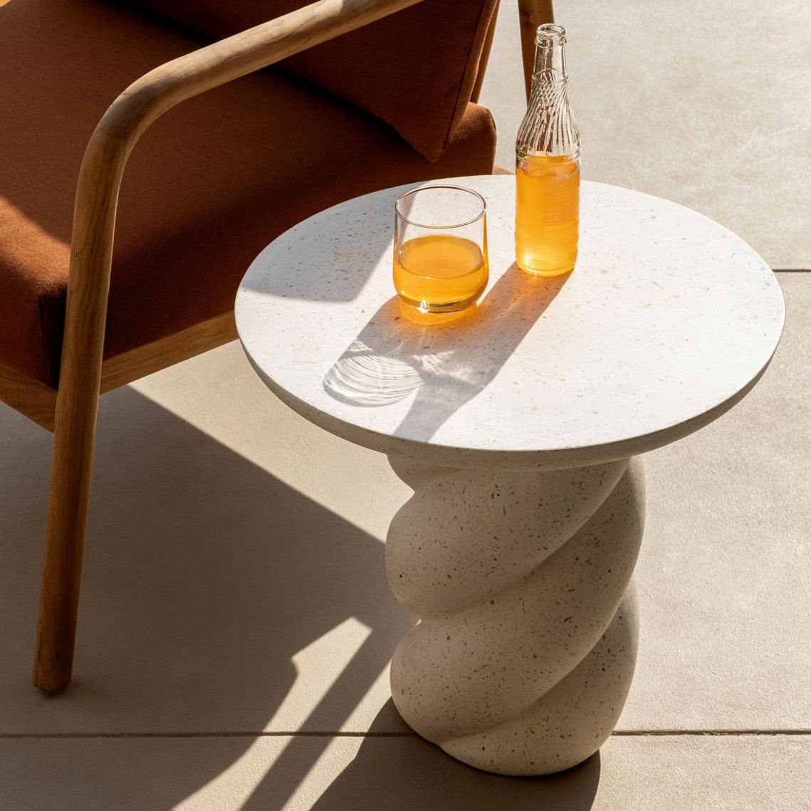 Nidia Ivory Outdoor End Table