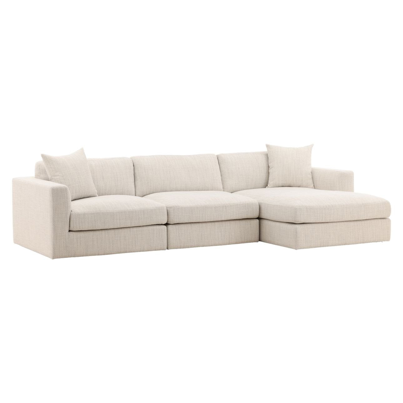 Erica Taupe Chaise Sectional Sofa
