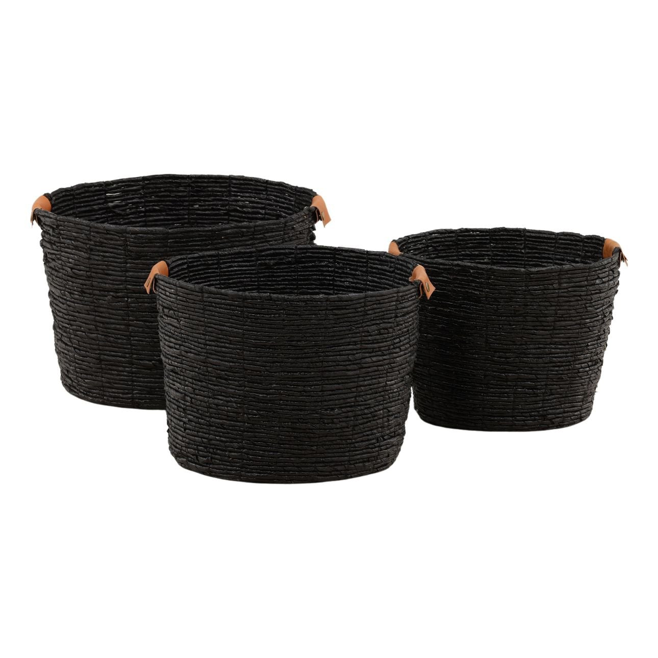 Lorian Black Basket Set of 3