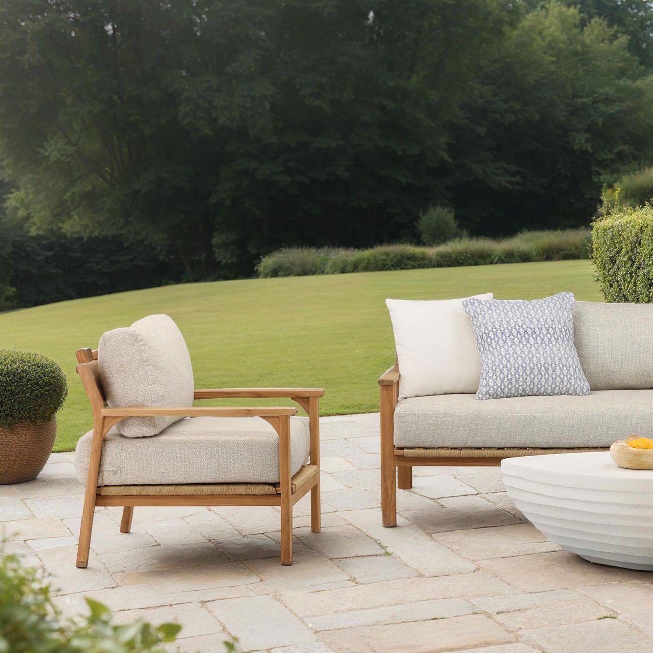 Lexy Taupe Outdoor Occasional Chair