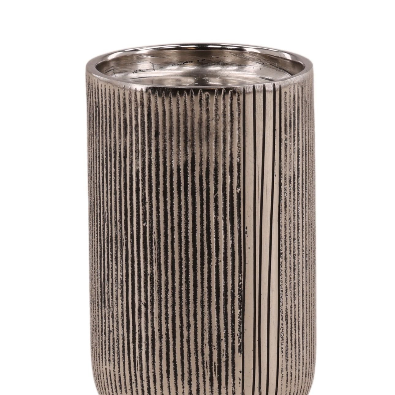 Jett Antique Nickel Candle Holder