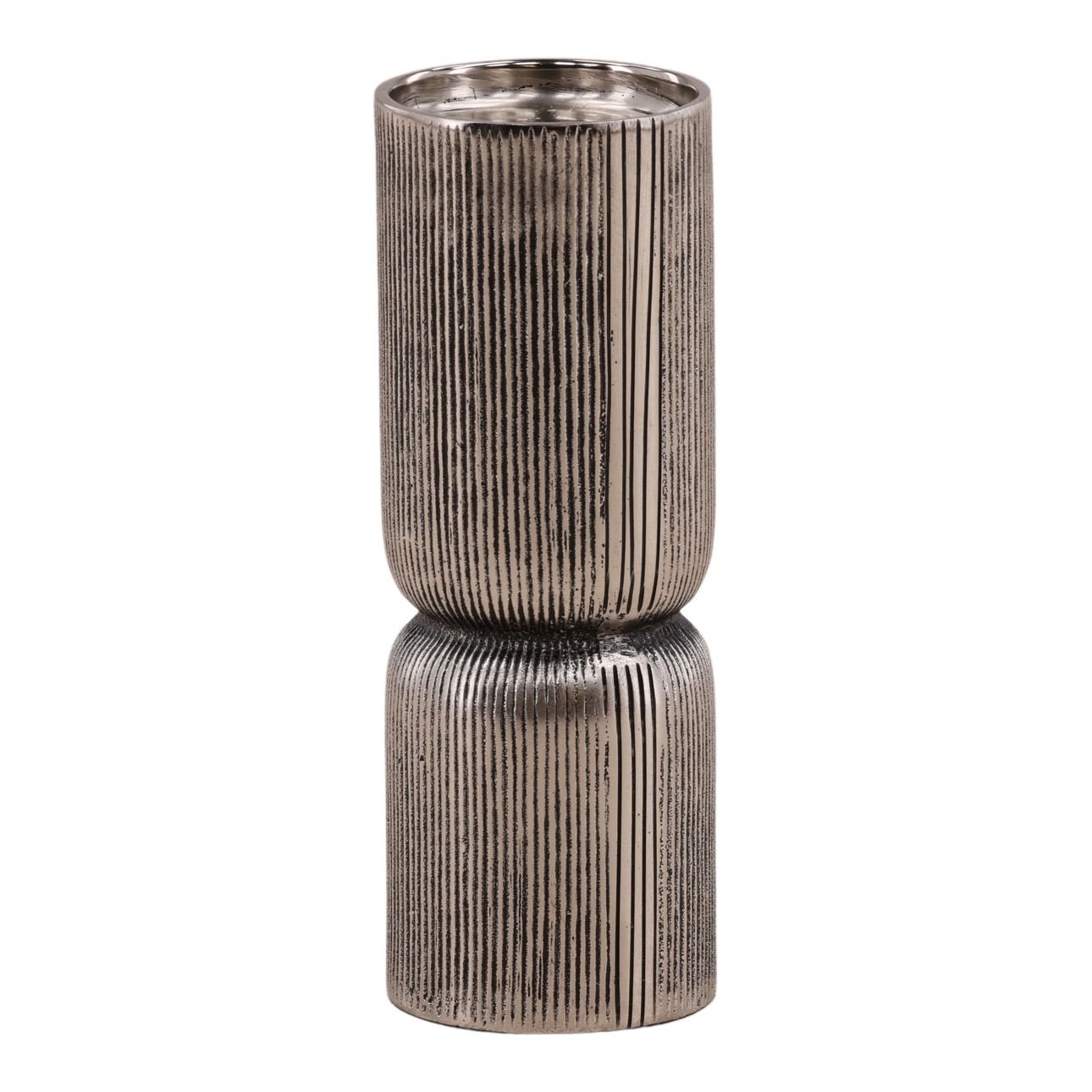Jett Antique Nickel Candle Holder