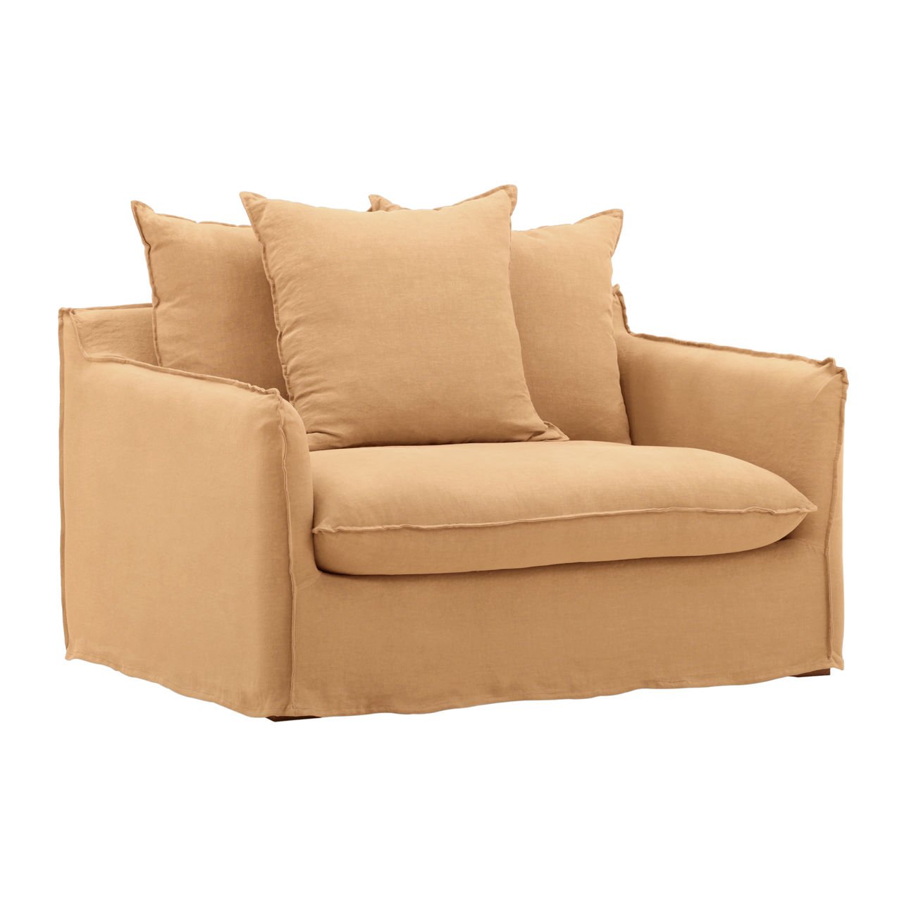 Vivian slipcover sofa chair shown to scale in a room