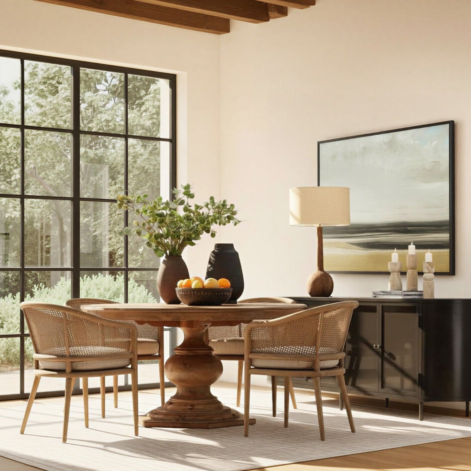 Nico Carved Pedestal Dining Table