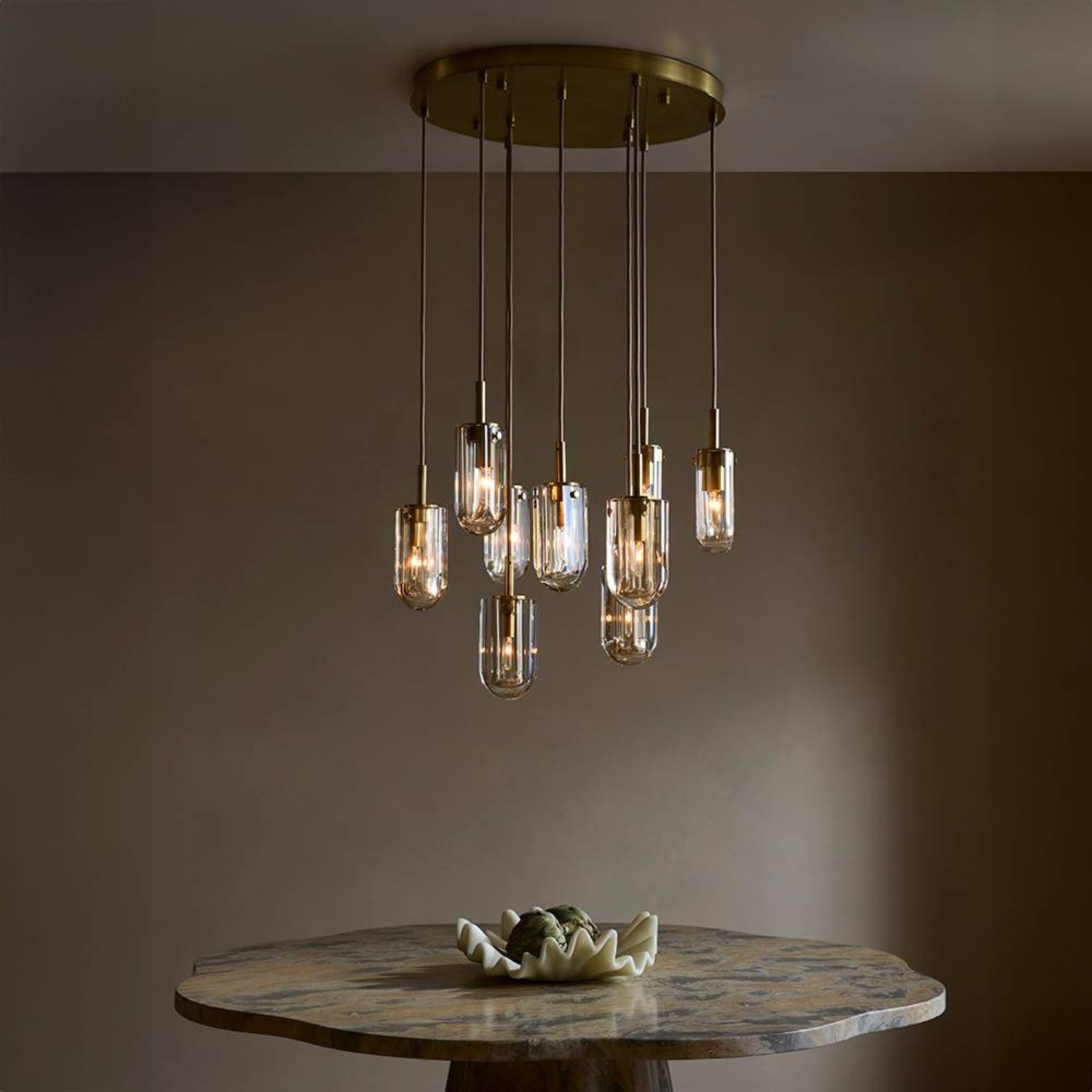 Arteriors Javier 9 Light Brass Multi-Port Chandelier
